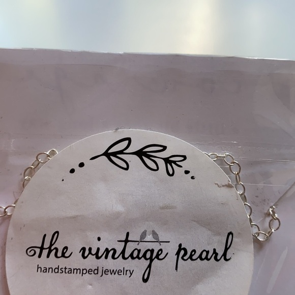 Courage stamped adjustable silver look necklace with‎ pearl new in package gift - Picture 4 of 4